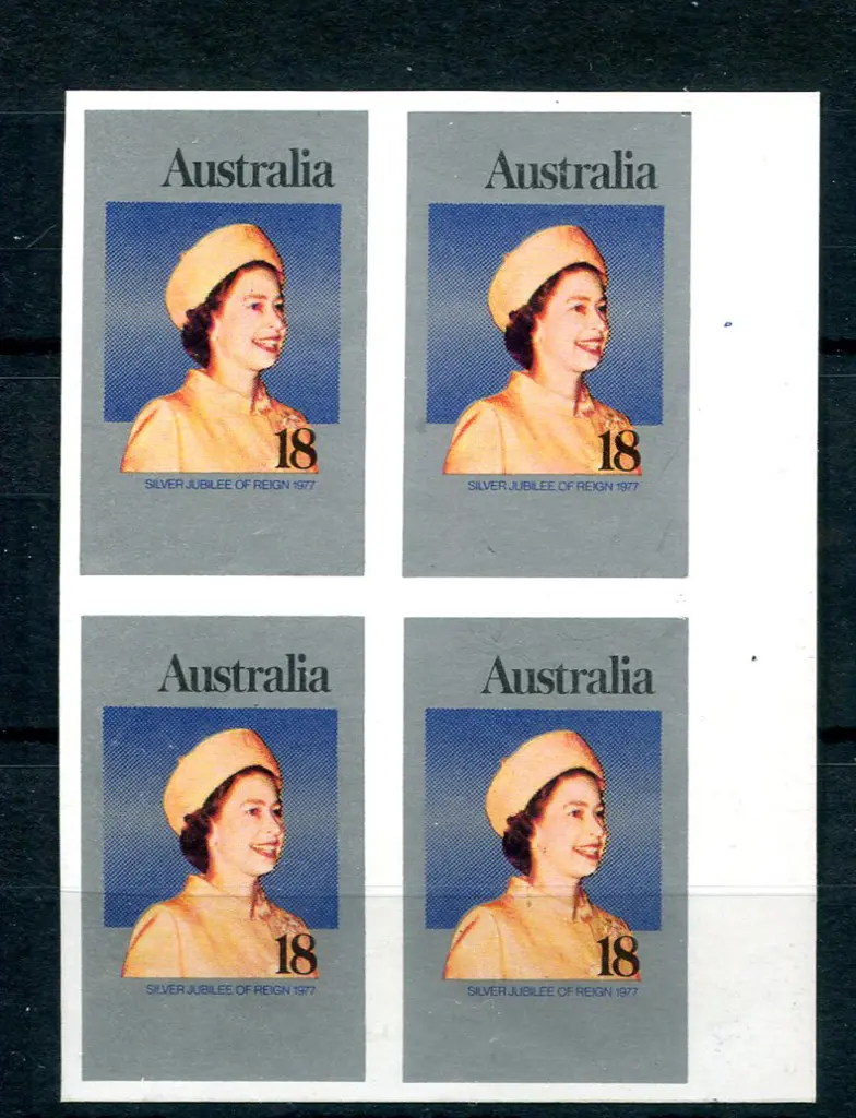 1977 18¢ Silver Jubilee imperforate right marginal ... Image 1++