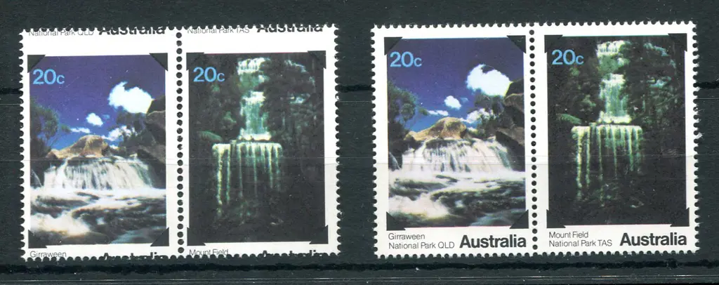1979 National Park "Falls" se-tenant pair mis ... Image 1++
