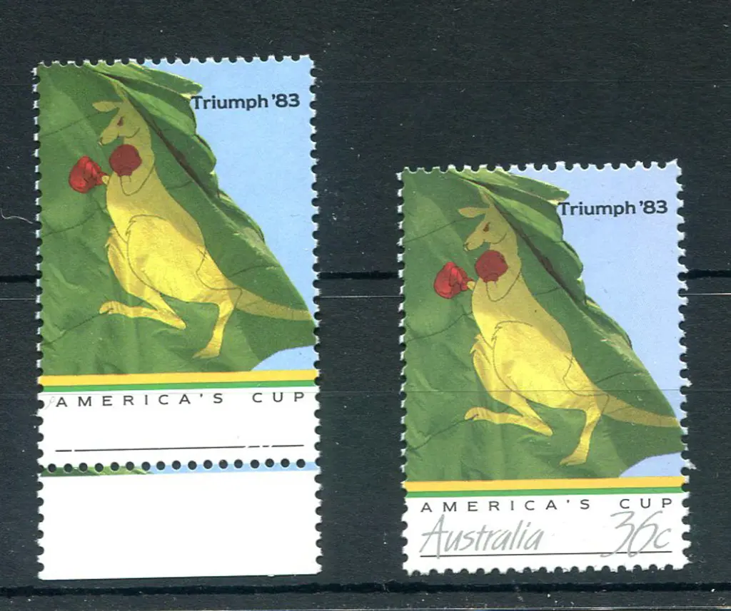 1986 36c Boxing Kangaroo with grey omitted ... Image 1++