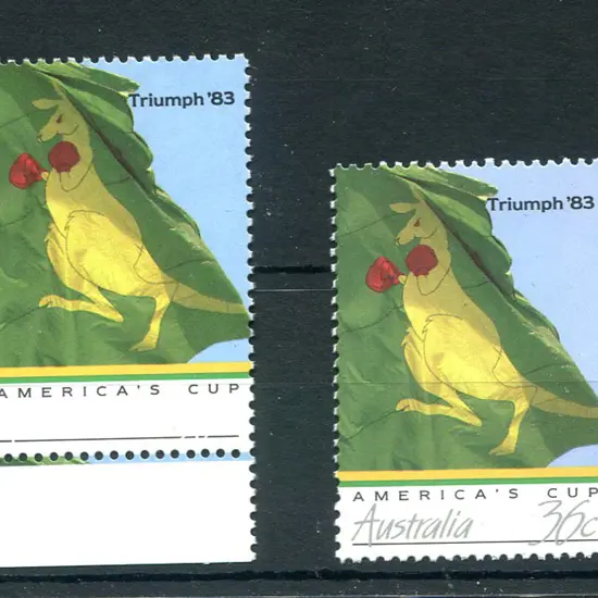 1986 36c Boxing Kangaroo with grey omitted ...