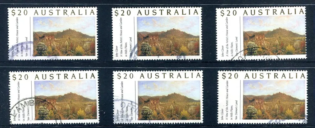 1990 $20 John Glover Painting good to fine used ... Image 1++