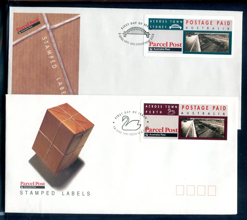 1991 Across Town Sydney & Perth Postage Paid S/A ... Image 1++