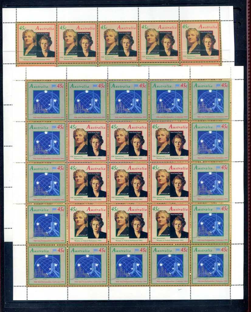 1993 $22.50 IPC & Women Parliament panes of 25 ... Image 1++