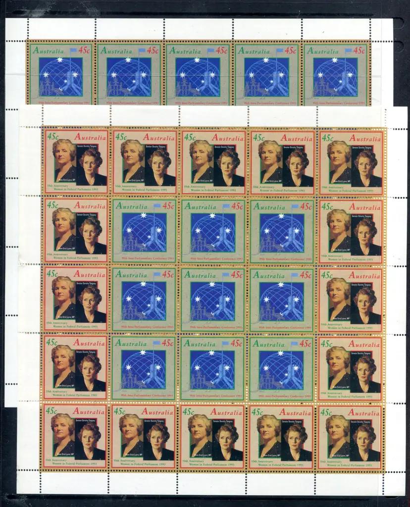 1993 $22.50 IPC & Women Parliament panes of 25 ... Image 1++