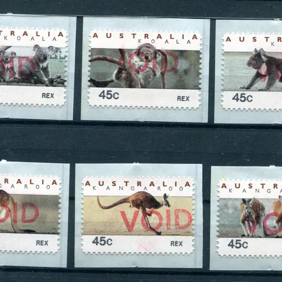 1994 Kangaroos & Koalas Counter Printed Stamps as ...