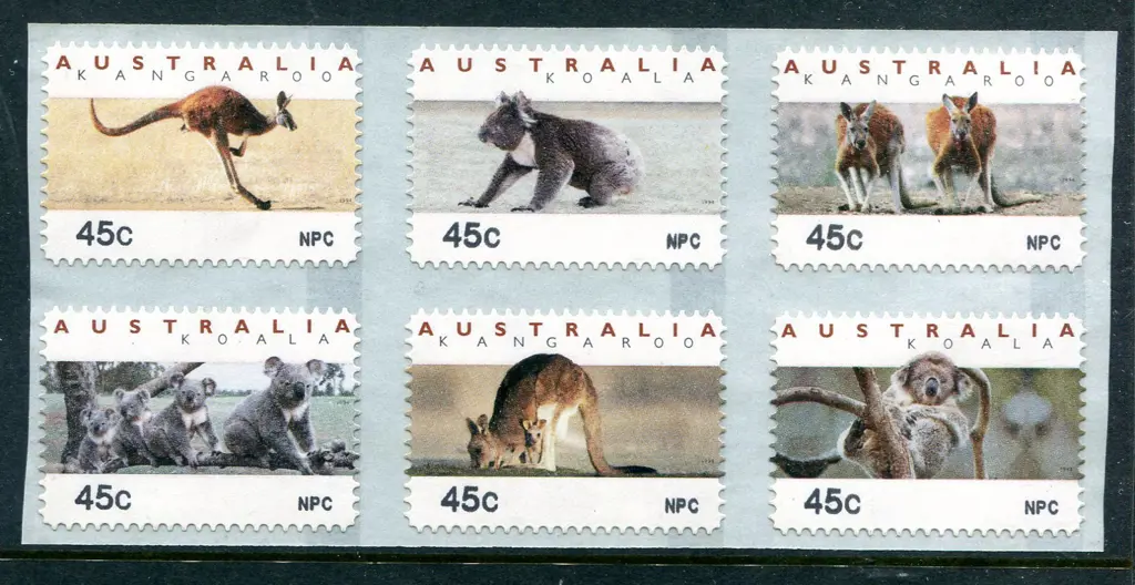1994 Kangaroos & Koalas Counter Printed Stamps ... Image 1++