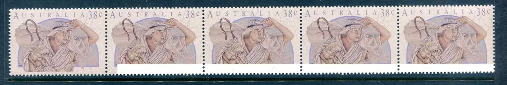 1994 "Kangaroos & Koalas" CPS strip of 6 with ... Image 1++
