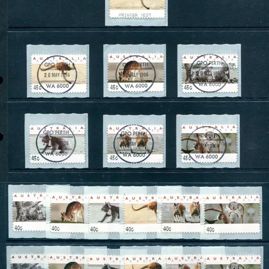 1996 (20th May) Kangaroos & Koalas 45c Monotel set ...