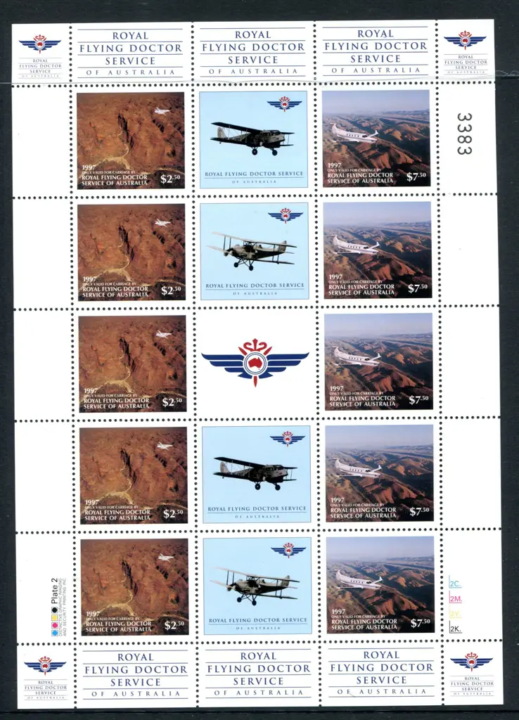 1997 $50 Royal Flying Doctor sheetlets of 10 with ... Image 1++
