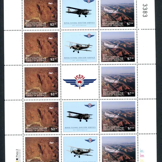 1997 $50 Royal Flying Doctor sheetlets of 10 with ...