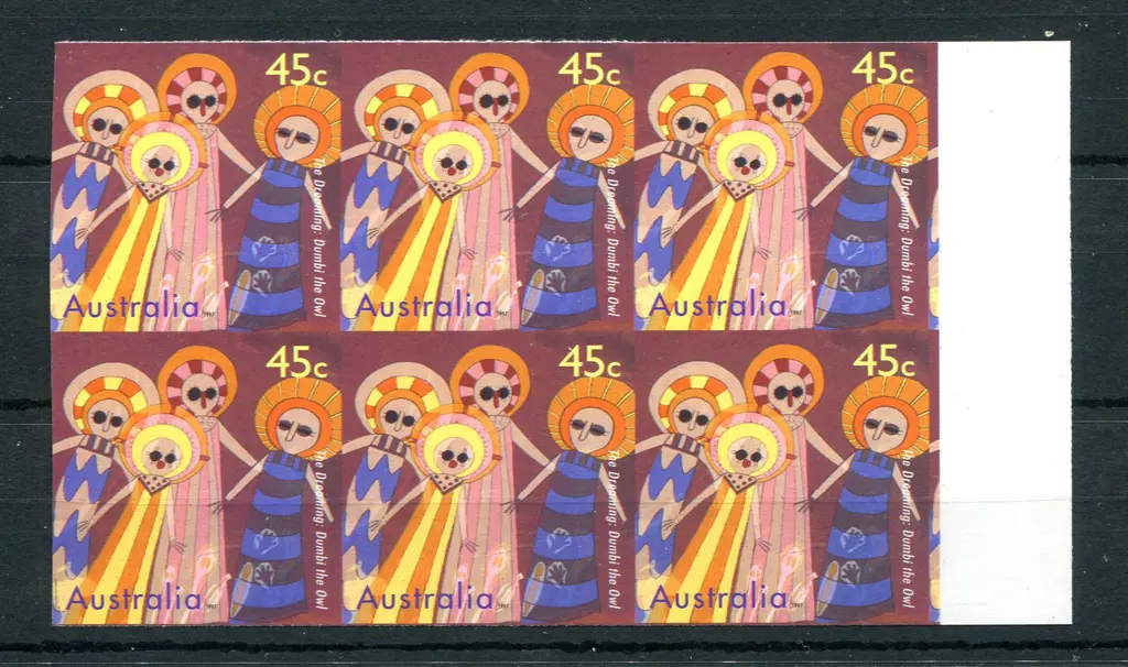 1997 45c The Dreaming right marginal block of 6 ... Image 1++