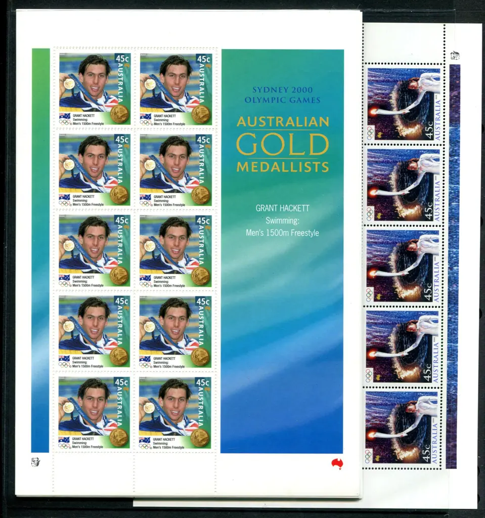 2000 $4.50 Olympic Gold Medallists sheetlets of 10 ... Image 1++