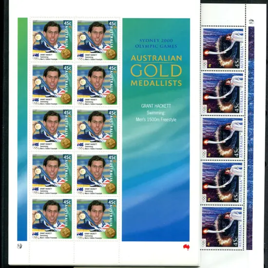 2000 $4.50 Olympic Gold Medallists sheetlets of 10 ...