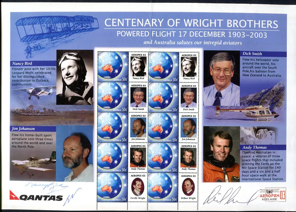 2003 Wright Brothers Cent SES sheetlet depicting ... Image 1++