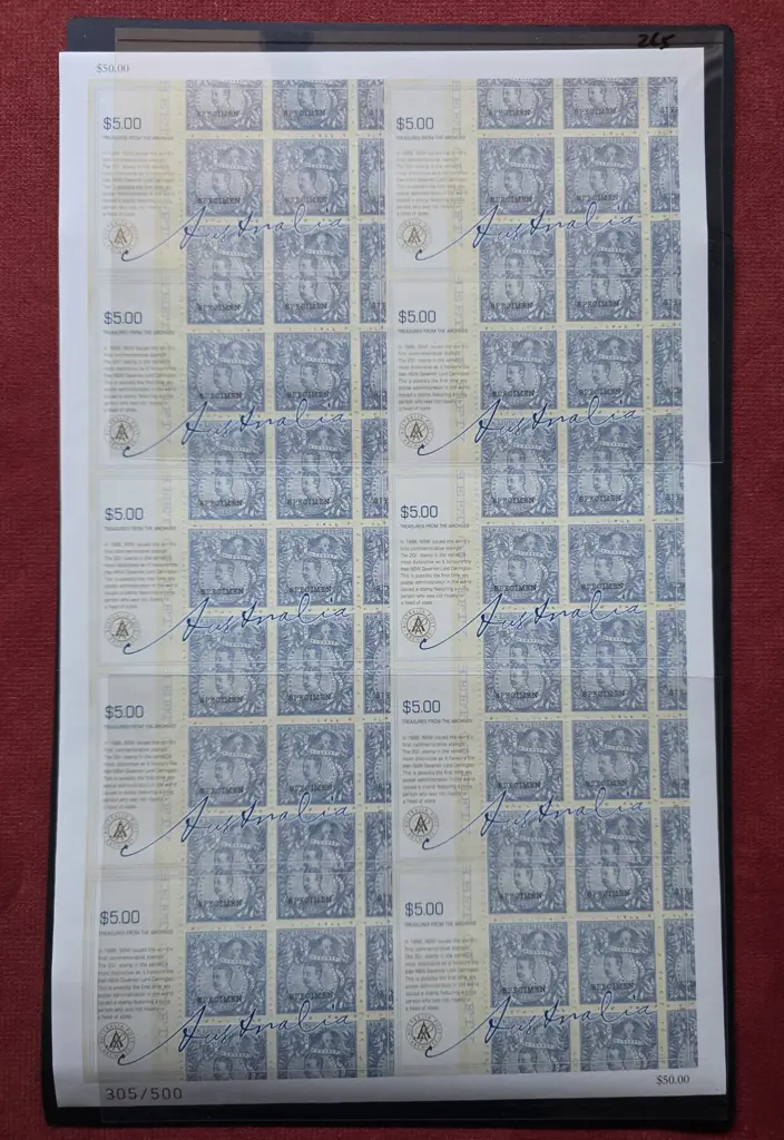 2005 $5 "Treasures of the Archives" imperforate ... Image 1++