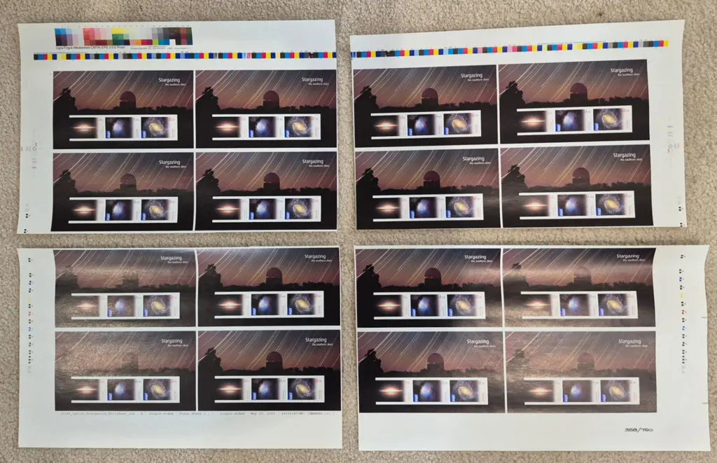 2009 Stargazing imperforate M/S's x 16 in corner ... Image 1++