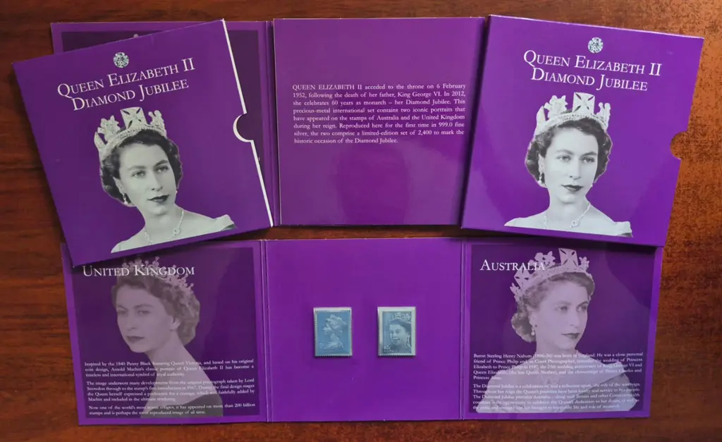 2012 QEII Diamond Jubilee silver stamp pres ... Image 1++