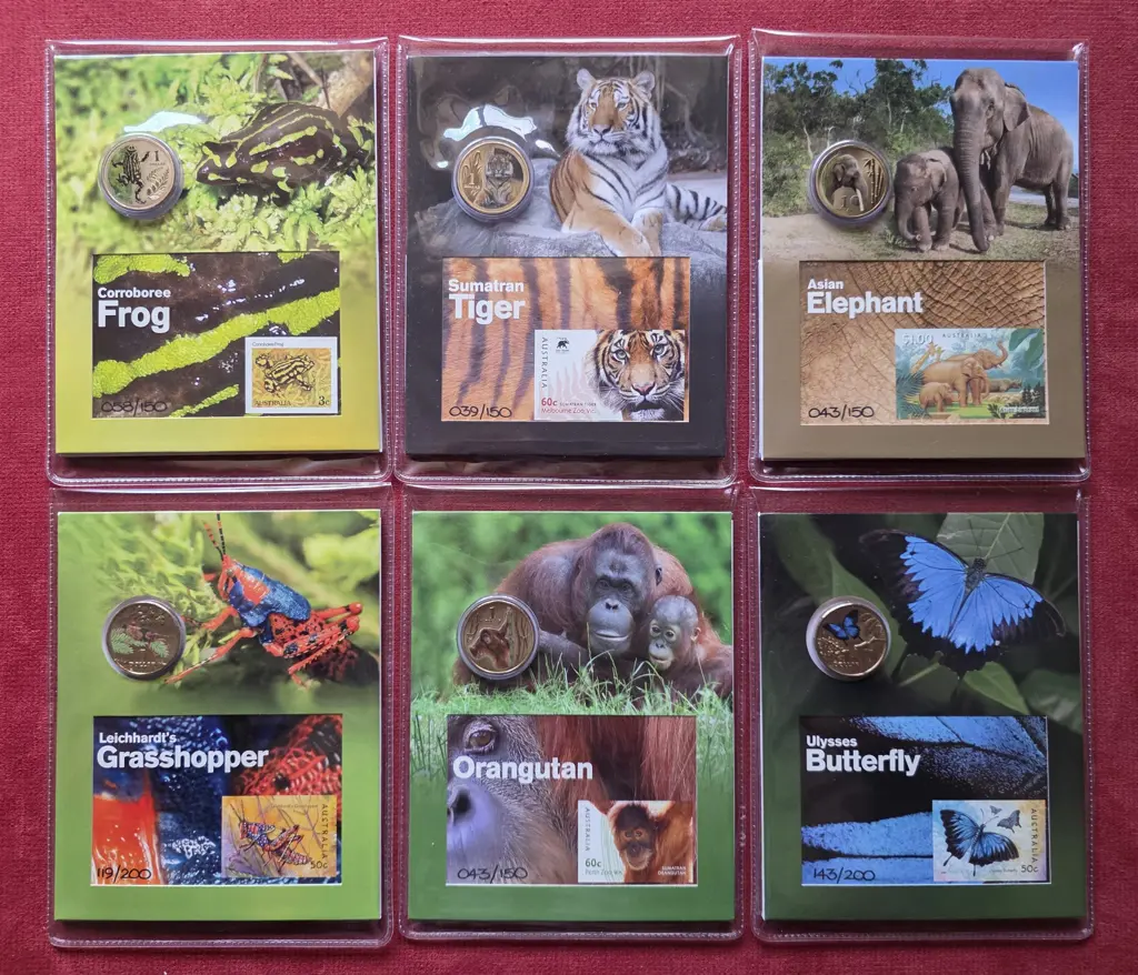 2012-2014 Wildlife & Zoos set with $1 coloured ... Image 1++