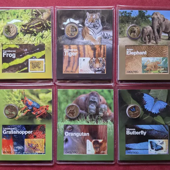 2012-2014 Wildlife & Zoos set with $1 coloured ...