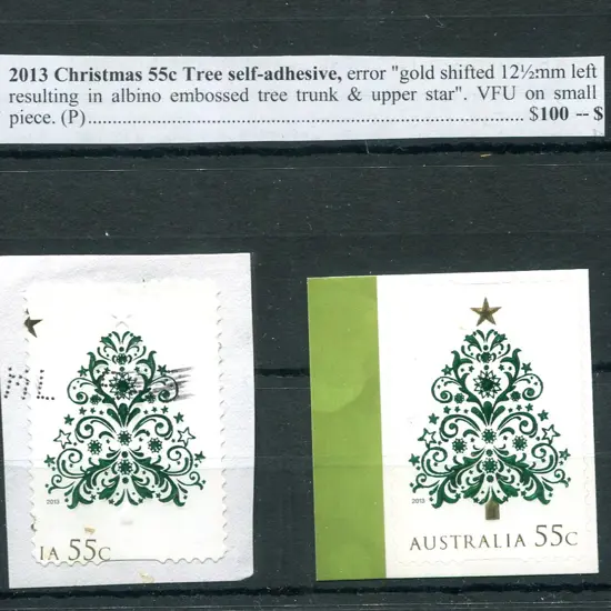2013 55c Christmas S/A with massive shift of gold ...