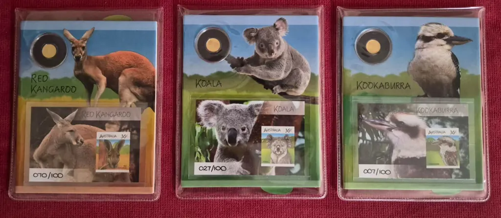 2014 $2 Red Kangaroo, Koala & Kookaburra .05g gold ... Image 1++