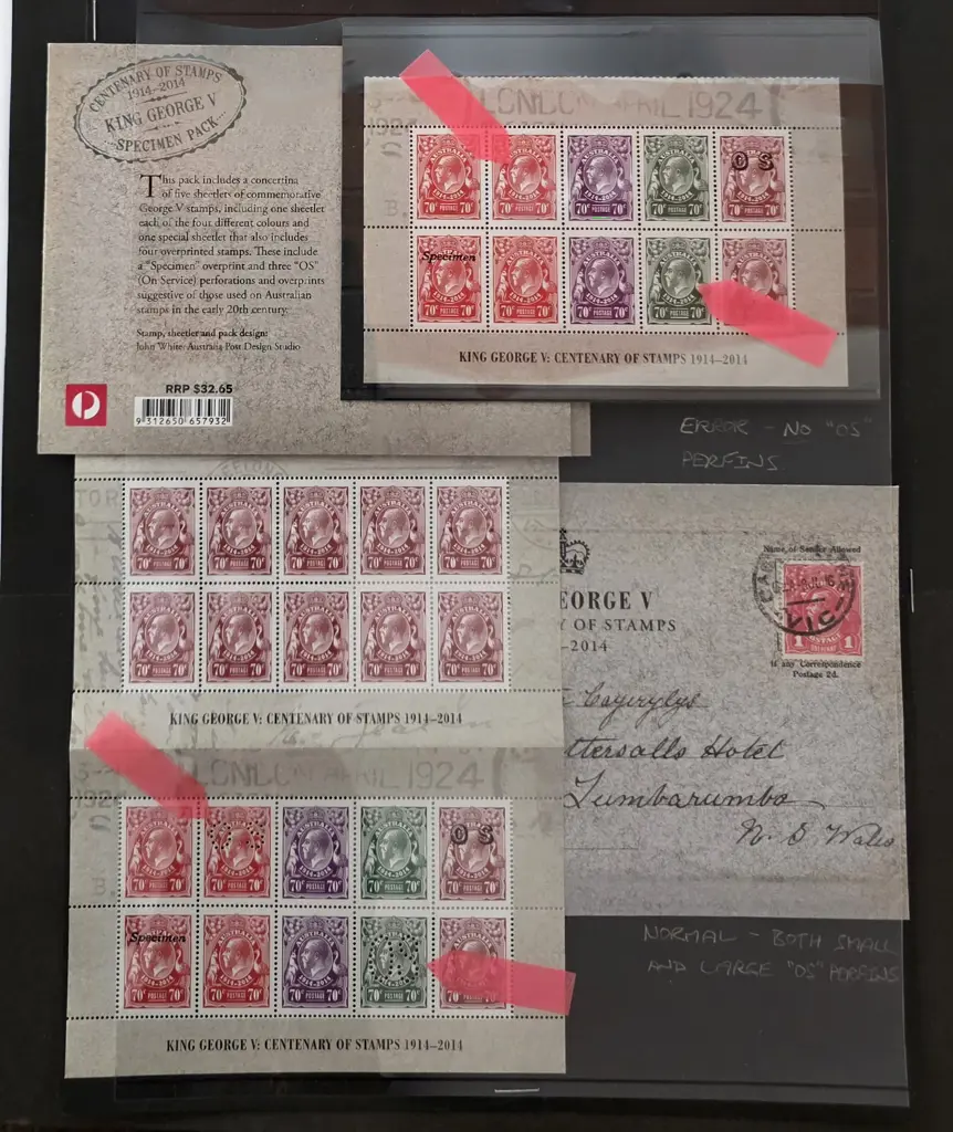 2014 $7 KGV Centenary sheetlet of 10 from the ... Image 1++