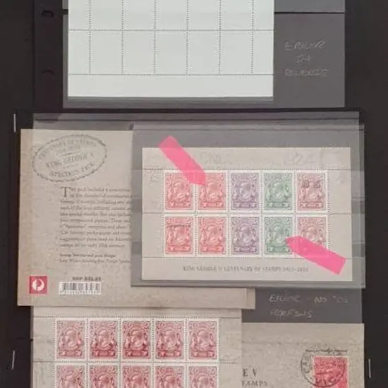 2014 $7 KGV Centenary sheetlet of 10 from the ...