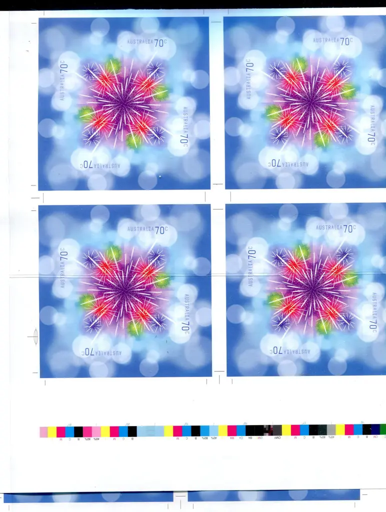 2014 Fireworks Celebration imperforate block of 4 ... Image 1++
