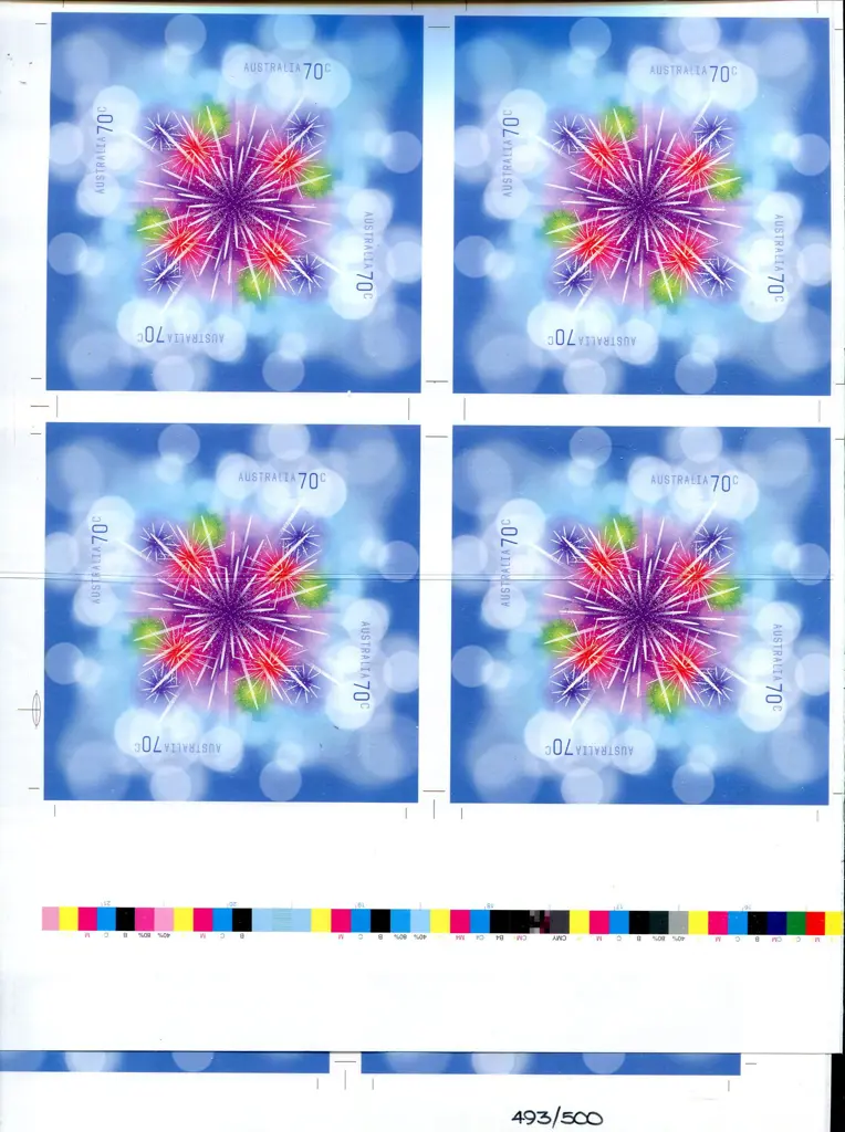 2014 Fireworks Celebration imperforate block of 4 ... Image 1++