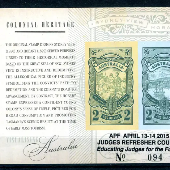 2015 $4 Colonial Heritage imperf M/S ovptd "APF ...