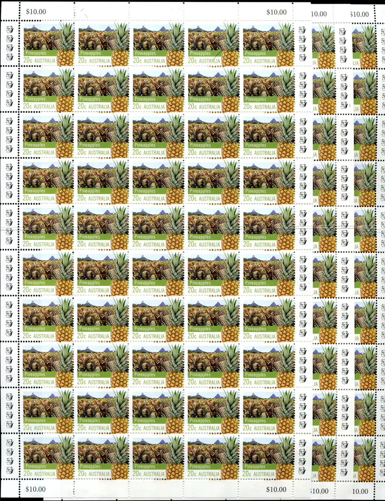2017 20c Farming - Pineapples in sheets of 50 x 3 ... Image 1++