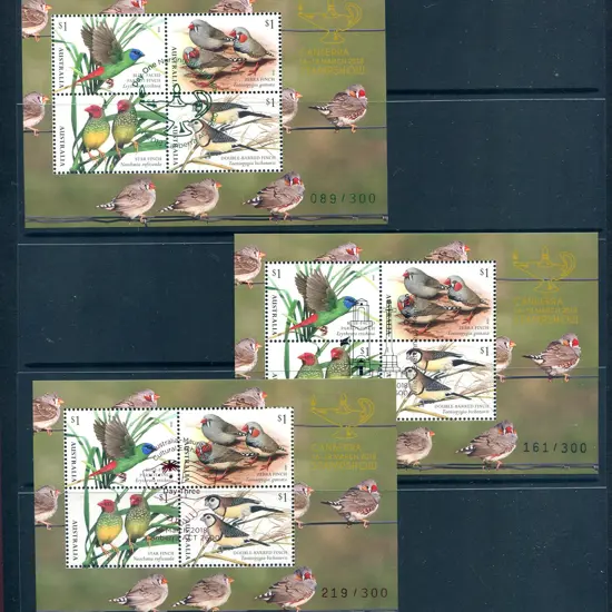 2018 (16th-18th March) Finches set of 3 M/S's for ...