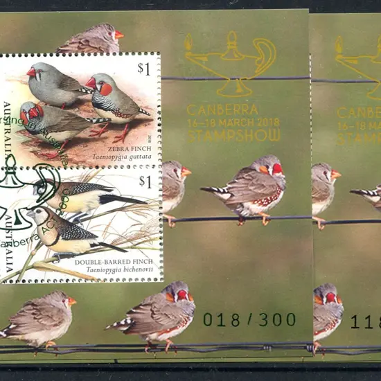 2018 (16th-18th March) Finches set of 3 M/S's for ...