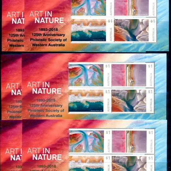 2018 Art in Nature M/S's sets of 3 ovptd with ...