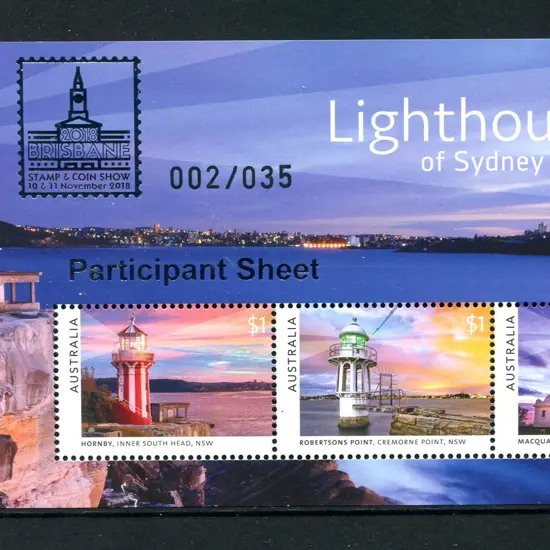 2018 Lighthouses of Sydney M/S overprinted ...