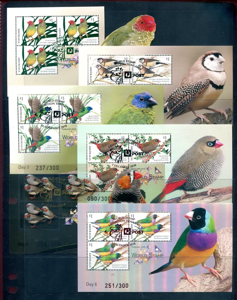 2018 (28th Nov-3rd Dec) Finches embellished set of ... Image 1++