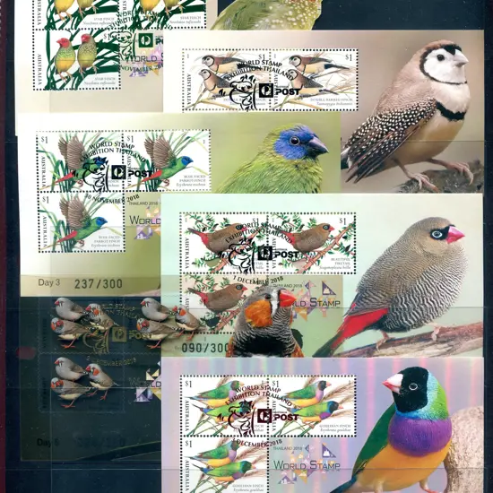 2018 (28th Nov-3rd Dec) Finches embellished set of ...