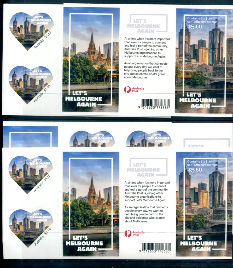 2020 $5.50 "Let's Melbourne Again" S/A booklets x ... Image 1++