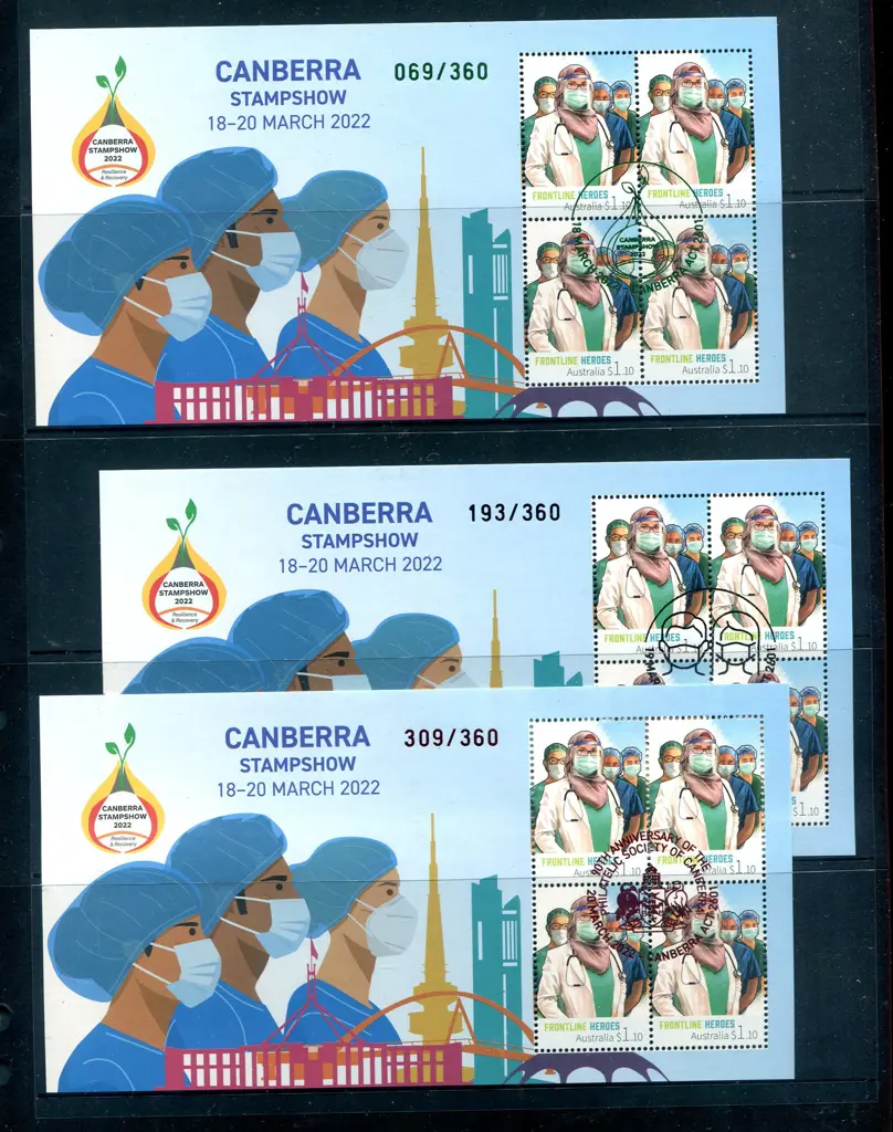 2022 (18th-20th Mar) Canberra Stamp Show M/S set ... Image 1++