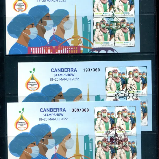 2022 (18th-20th Mar) Canberra Stamp Show M/S set ...