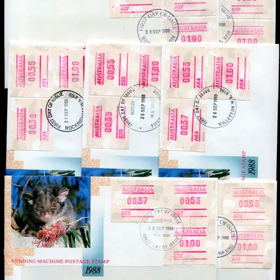 1988 (28th Sept) 37c, 53c & $1.00 Possum button ...