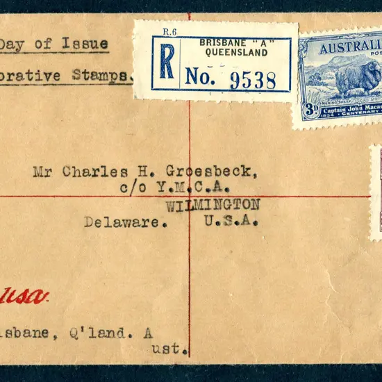 1934 (1st Nov) Macarthur set of 3 tied by bold ...