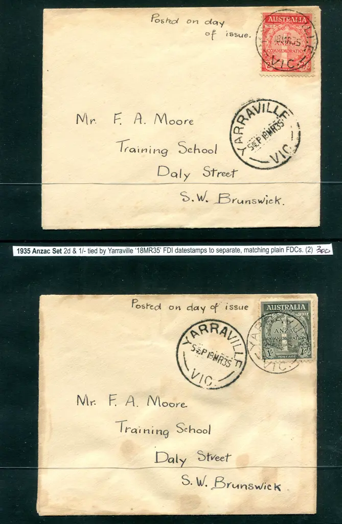 1935 (18th Mar) 2d & 1/- Anzac on separate plain ... Image 1++