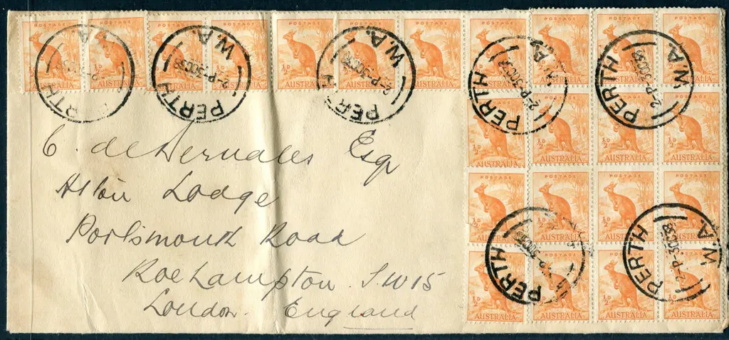 1938 (3rd Oct) ½d orange kangaroo x 23 also on ... Image 1++