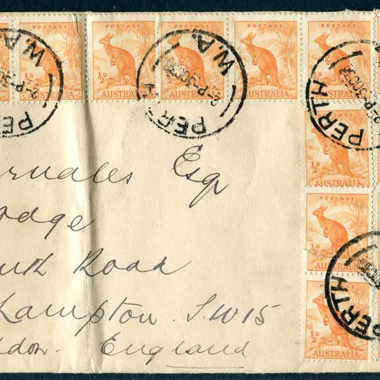 1938 (3rd Oct) ½d orange kangaroo x 23 also on ...