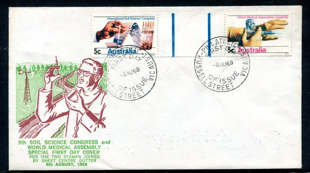 1968 (6th Aug) Soil & Medical Congress gutter pair ... Image 1++