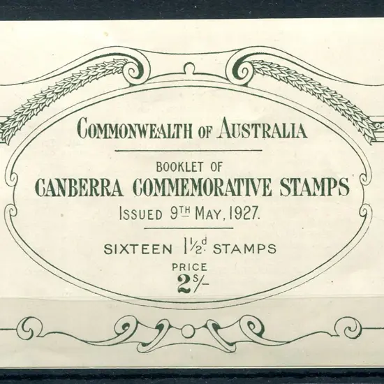 1927 2/- Canberra booklet containing only one of ...