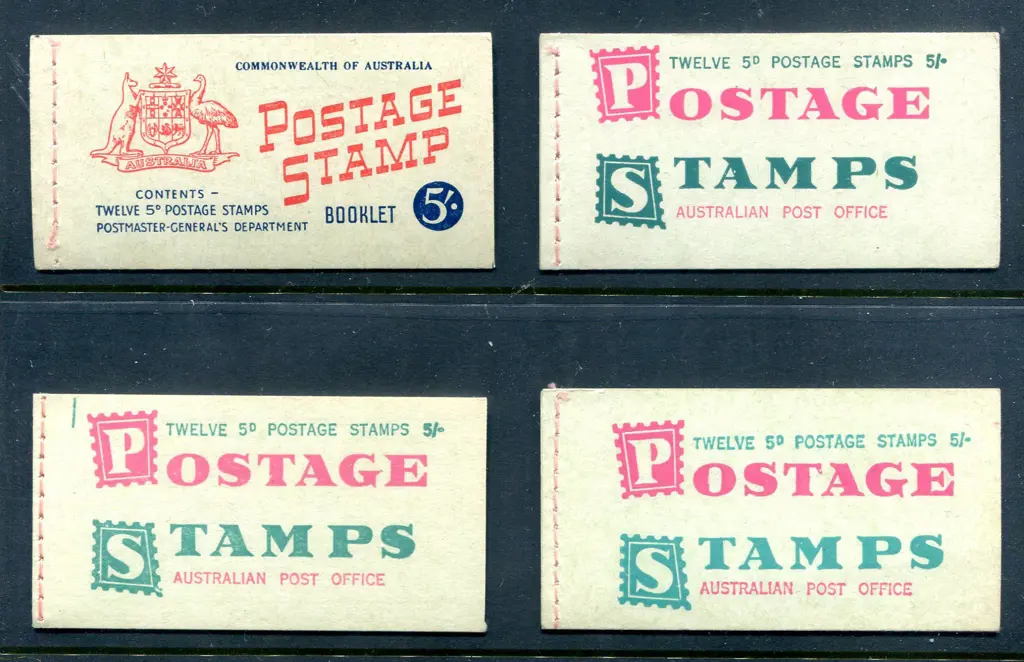 1963/64 5/- QEII 5/- with pink stitching x 4. All ... Image 1++