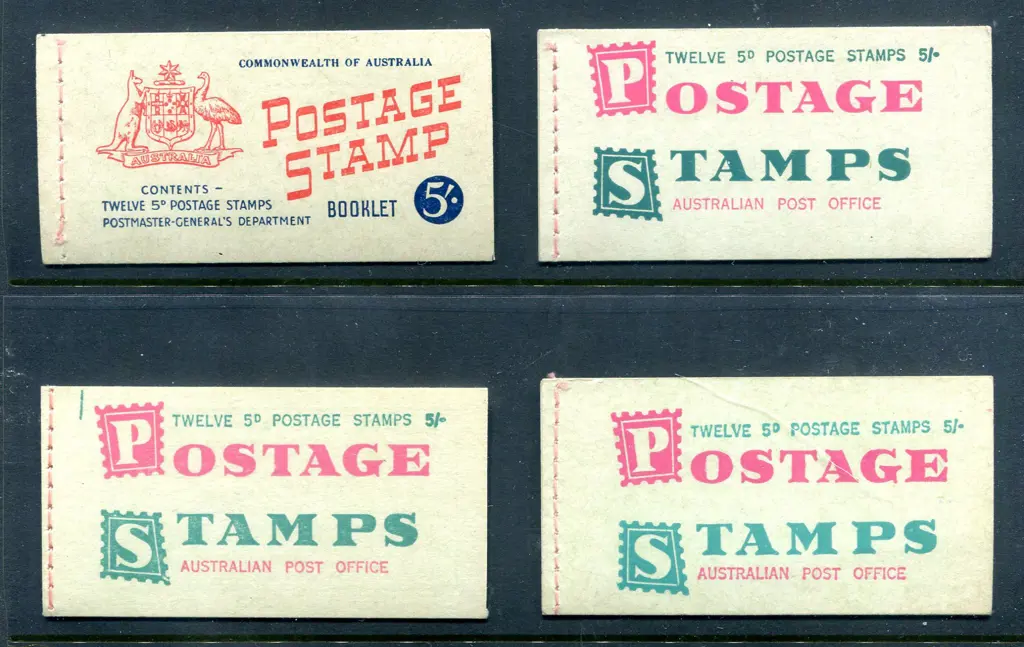 1963/64 5/- QEII 5/- with pink stitching x 4. All ... Image 1++