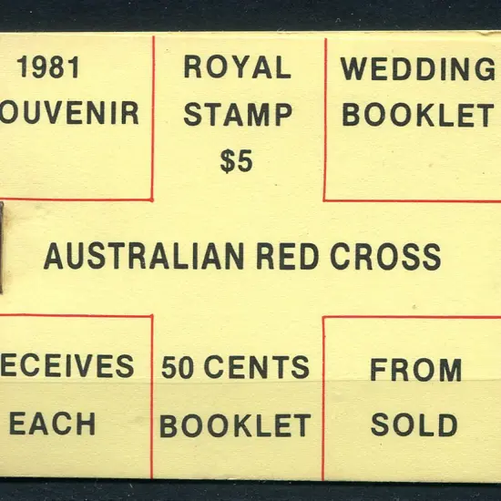 1981 $5 "Royal Wedding Booklet" with printed ...